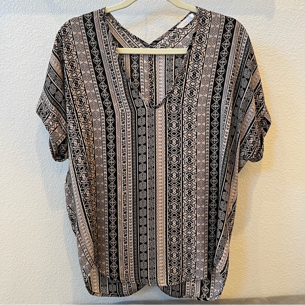 💗LUSH Print Short Sleeve Blouse